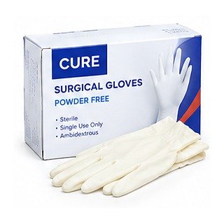 CURE Surgical Gloves Powder Free box with sterile gloves